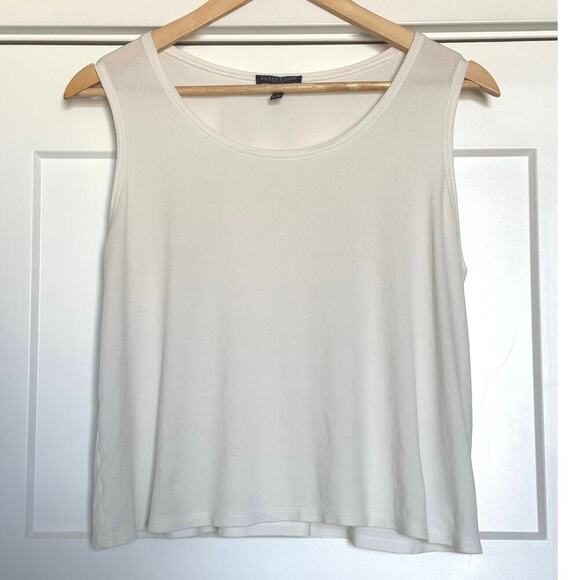 Eileen Fisher Tops - Eileen Fisher Silk Georgette Crepe Ballet Neck Tank Short Length Size L